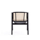 Manhattan Comfort Versailles Black & Natural Cane Armchair In A Set Of 2