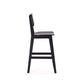 Manhattan Comfort Versailles Black & Natural Cane Counter Stool In A Set Of 3
