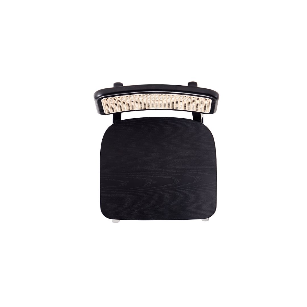 Manhattan Comfort Versailles Black & Natural Cane Counter Stool In A Set Of 3