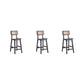 Manhattan Comfort Versailles Black & Natural Cane Counter Stool In A Set Of 3