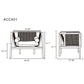Manhattan Comfort Versailles Black, Natural Cane & Cream Accent Chair In A Set Of 2