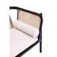Manhattan Comfort Versailles Black, Natural Cane & Cream Accent Chair In A Set Of 2