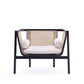 Manhattan Comfort Versailles Black, Natural Cane & Cream Accent Chair In A Set Of 2