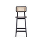 Manhattan Comfort Versailles Counter Stool In Black & Natural Cane