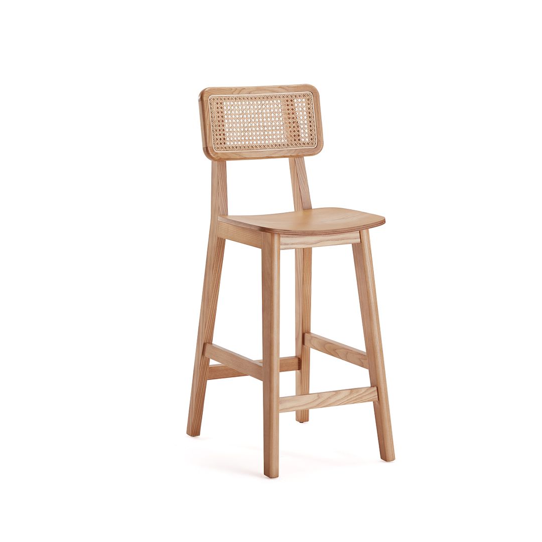 Manhattan Comfort Versailles Counter Stool In Nature Cane