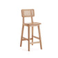 Manhattan Comfort Versailles Nature Cane Counter Stool In A Set Of 2