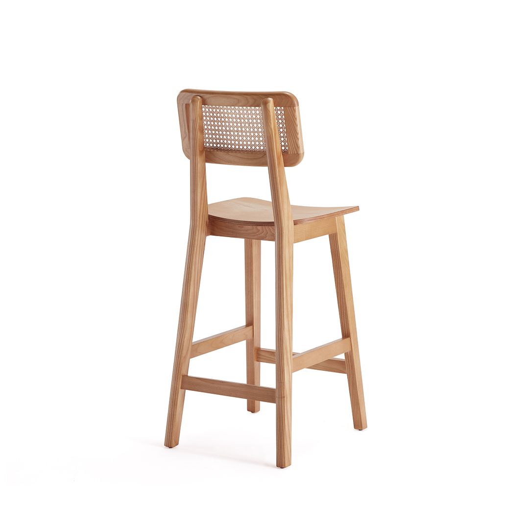 Manhattan Comfort Versailles Nature Cane Counter Stool In A Set Of 2