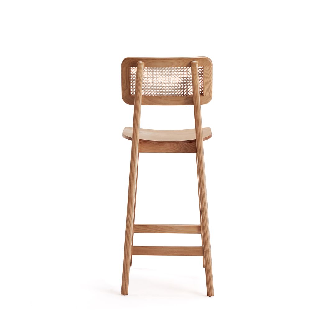Manhattan Comfort Versailles Nature Cane Counter Stool In A Set Of 2