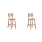 Manhattan Comfort Versailles Nature Cane Counter Stool In A Set Of 2