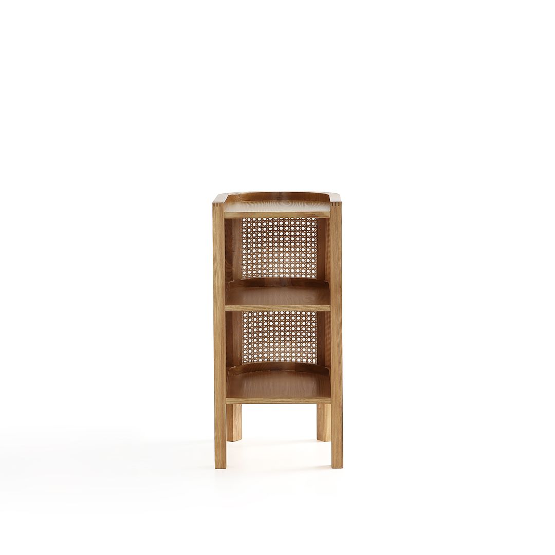 Manhattan Comfort Versailles Nature & Natural Cane End Table