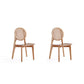 Manhattan Comfort Versailles Round Nature Cane Dining Chairs In A Set Of 2