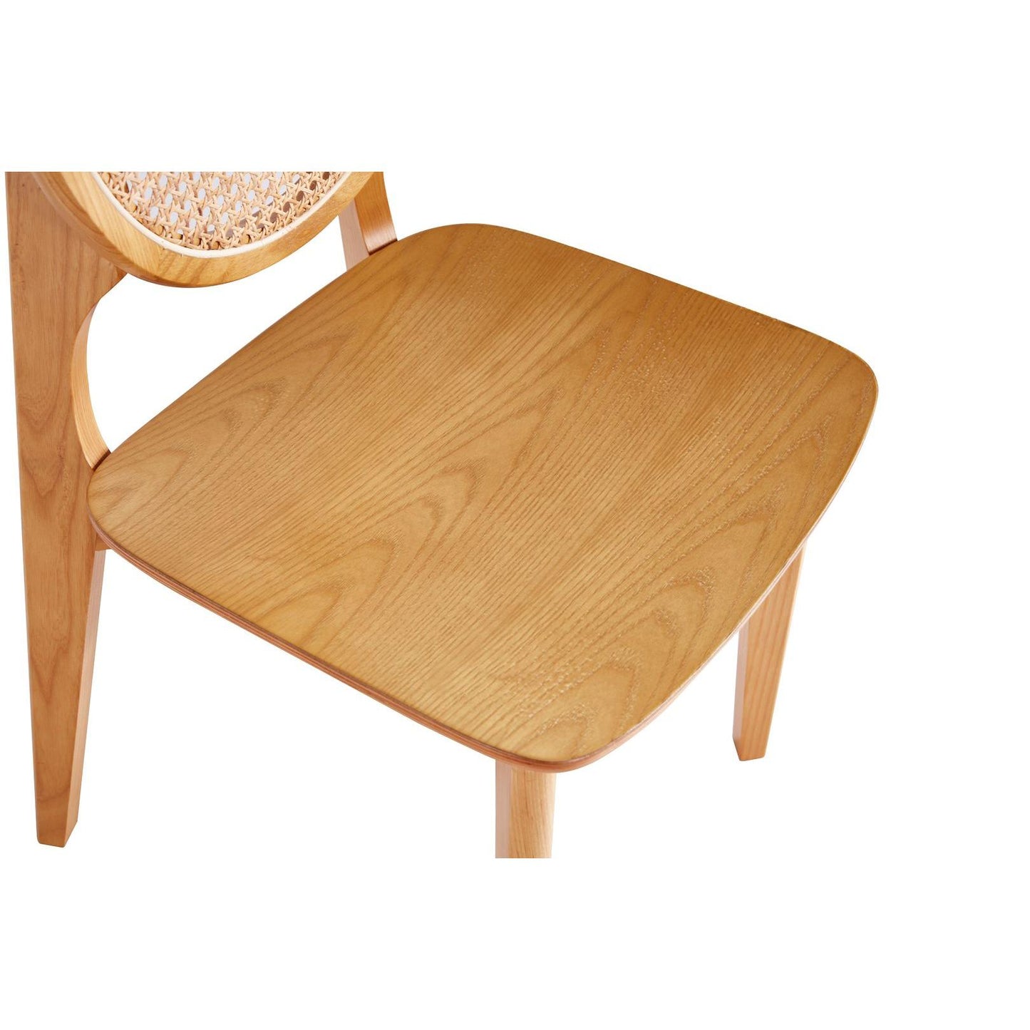 Manhattan Comfort Versailles Round Nature Cane Dining Chairs In A Set Of 4