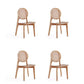 Manhattan Comfort Versailles Round Nature Cane Dining Chairs In A Set Of 4