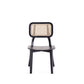 Manhattan Comfort Versailles Square Black & Natural Cane Dining Chairs In A Set Of 4