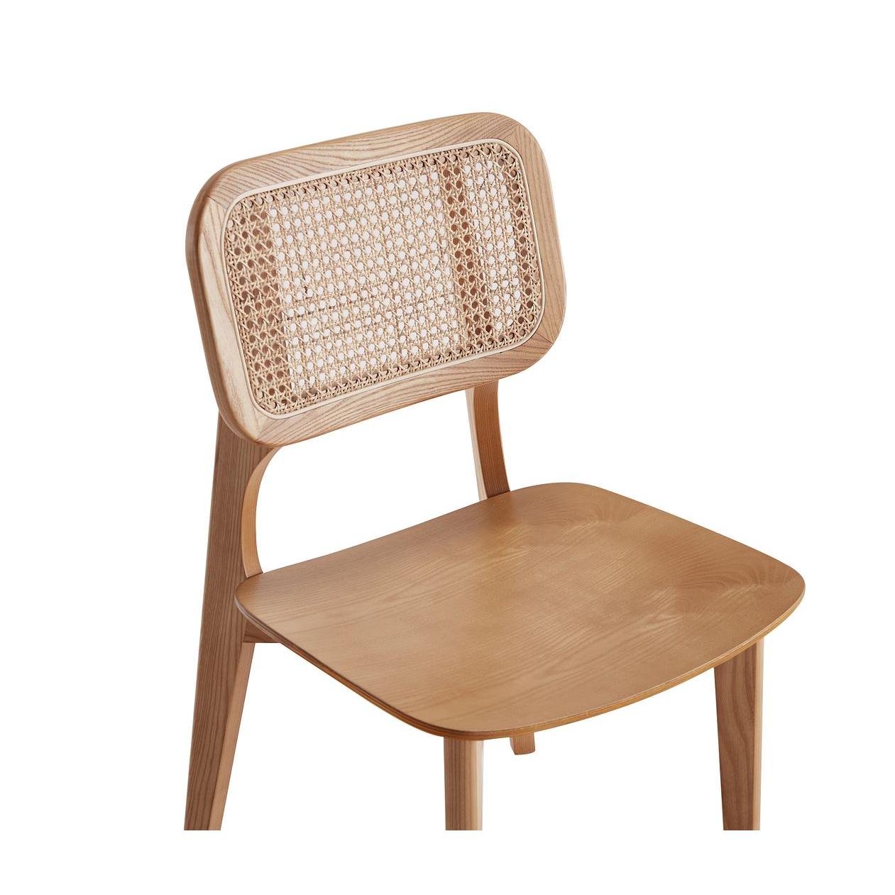 Manhattan Comfort Versailles Square Nature Cane Dining Chairs In A Set Of 2