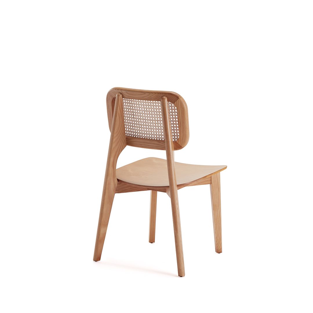 Manhattan Comfort Versailles Square Nature Cane Dining Chairs In A Set Of 2