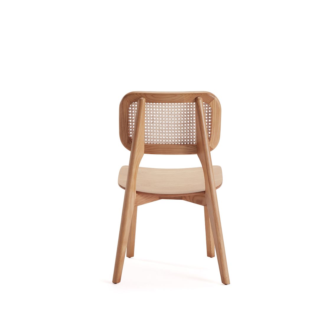 Manhattan Comfort Versailles Square Nature Cane Dining Chairs In A Set Of 2