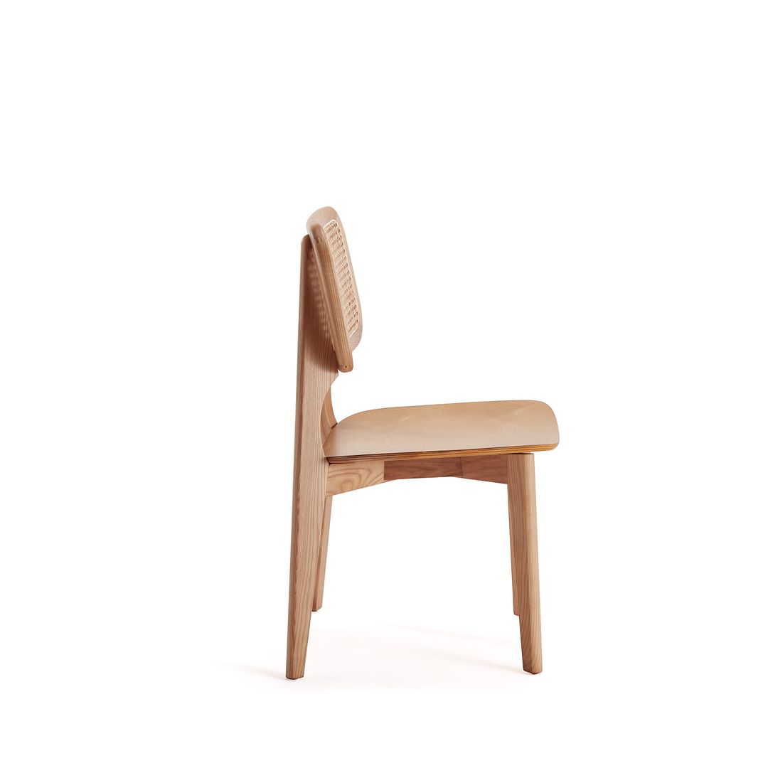 Manhattan Comfort Versailles Square Nature Cane Dining Chairs In A Set Of 4