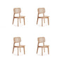 Manhattan Comfort Versailles Square Nature Cane Dining Chairs In A Set Of 4
