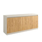 Manhattan Comfort Viennese 63" Sideboard With 6 Shelves In Cinnamon & Off White