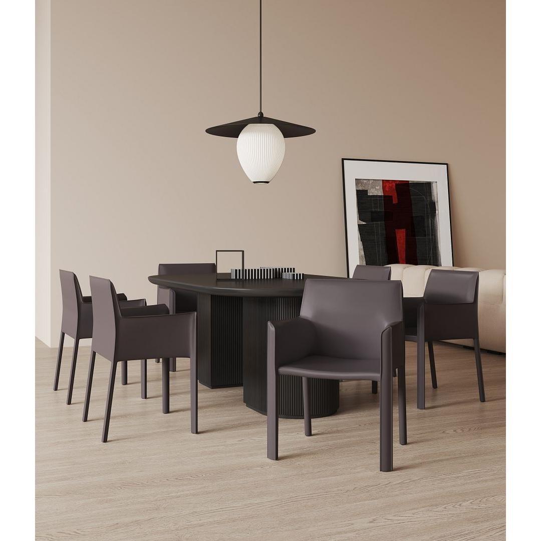 Manhattan Comfort Vogue Gray Faux Leather Arm Chair