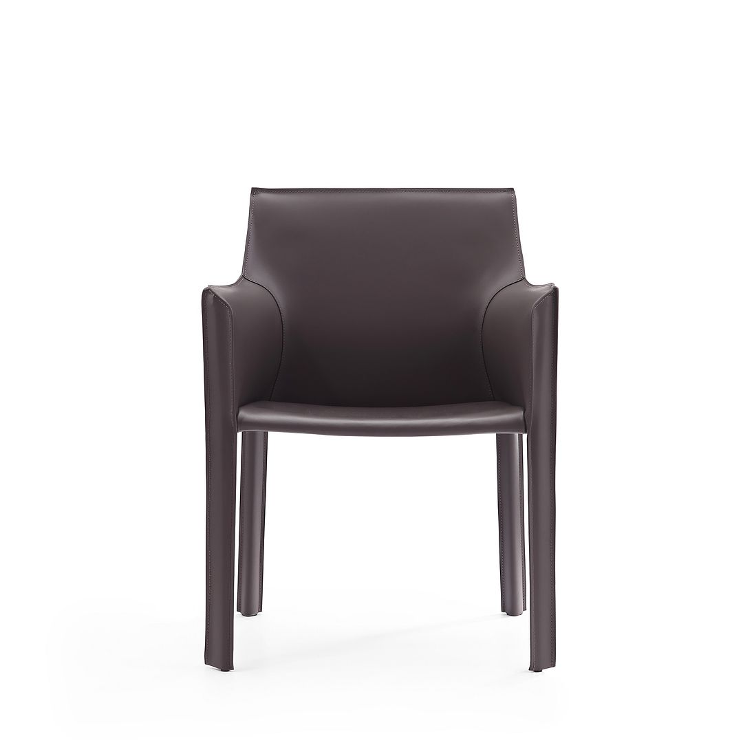 Manhattan Comfort Vogue Gray Faux Leather Arm Chair