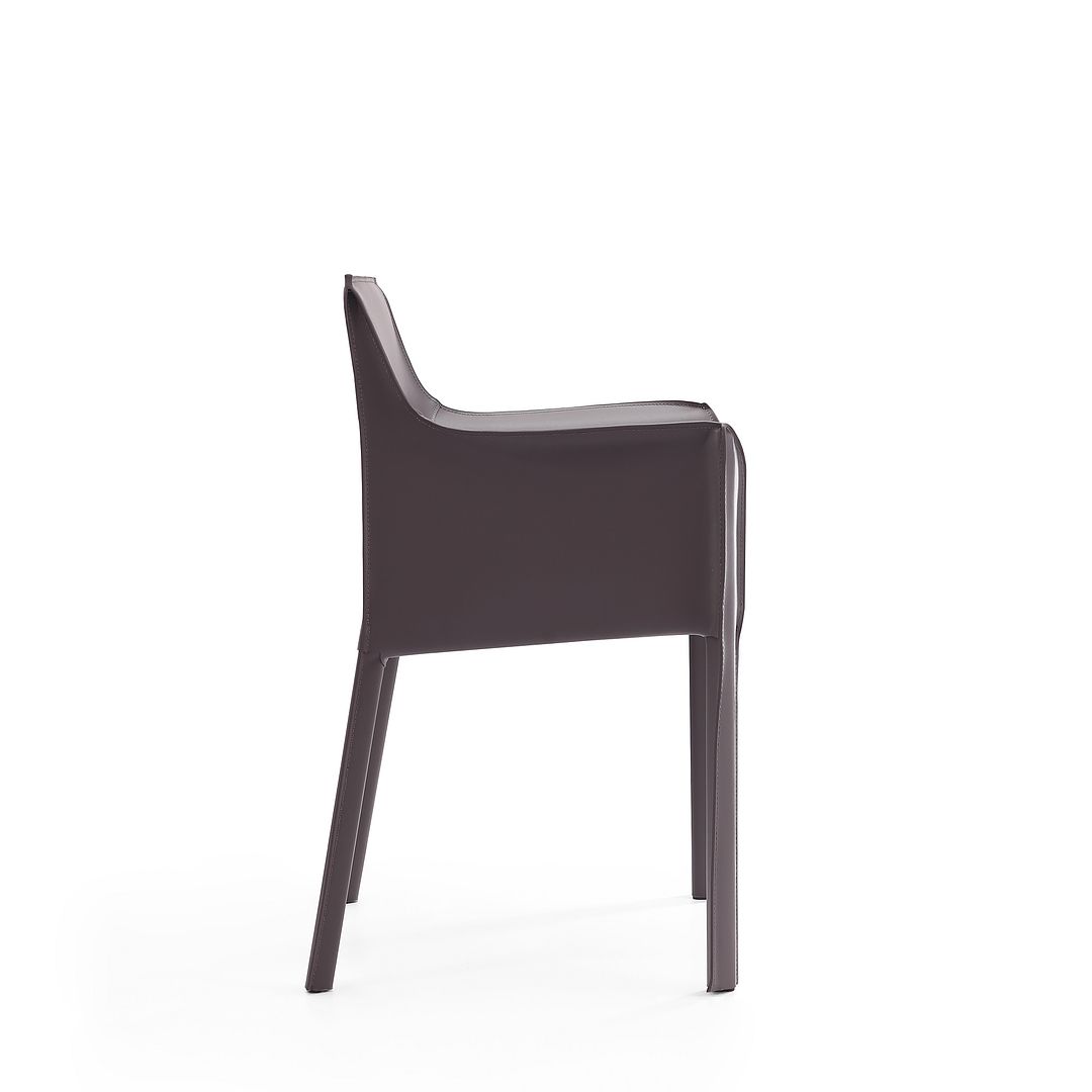 Manhattan Comfort Vogue Gray Faux Leather Arm Chair