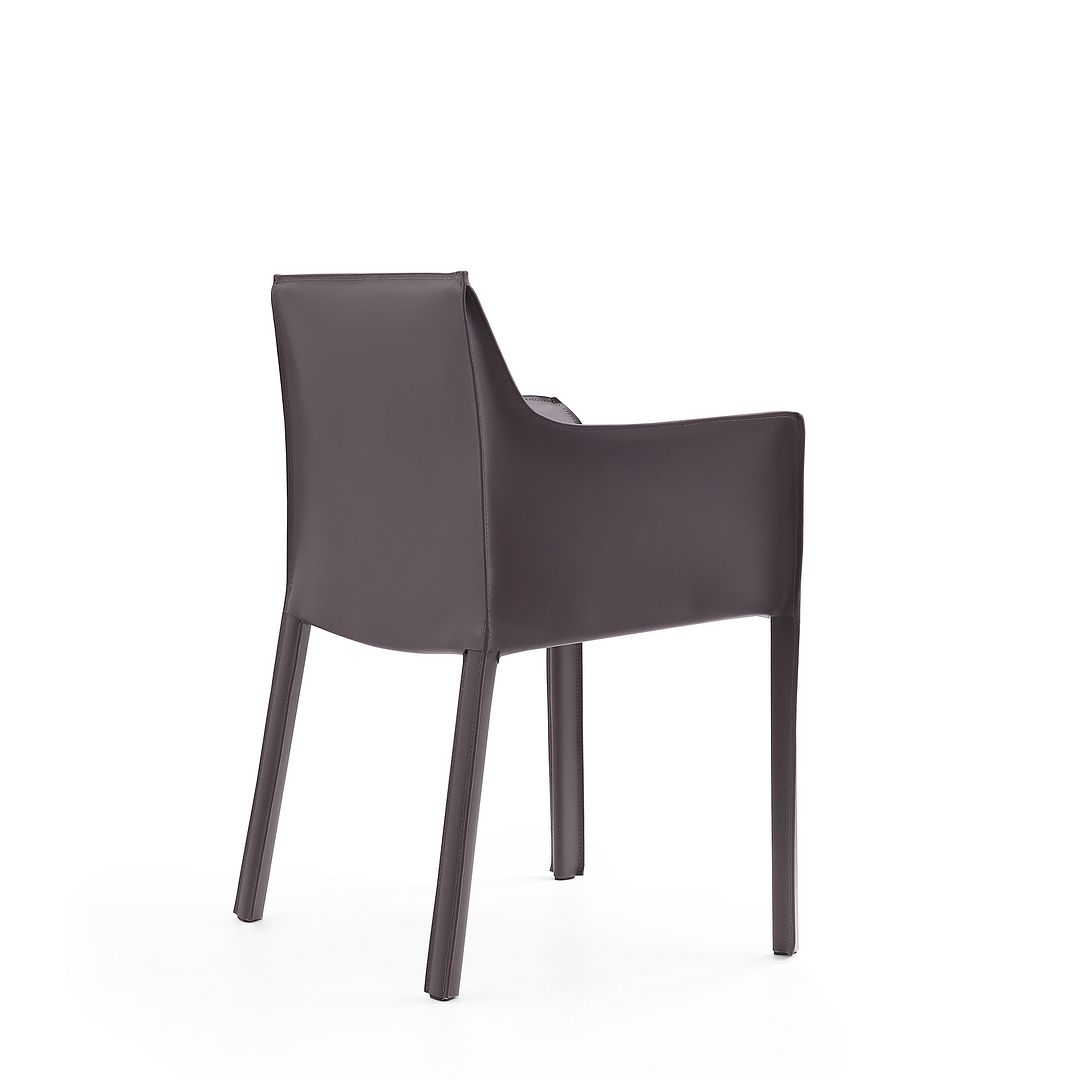 Manhattan Comfort Vogue Gray Faux Leather Arm Chair