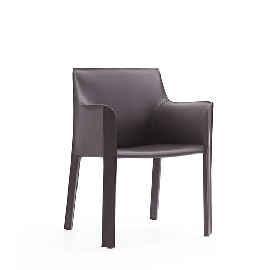 Manhattan Comfort Vogue Gray Faux Leather Arm Chair
