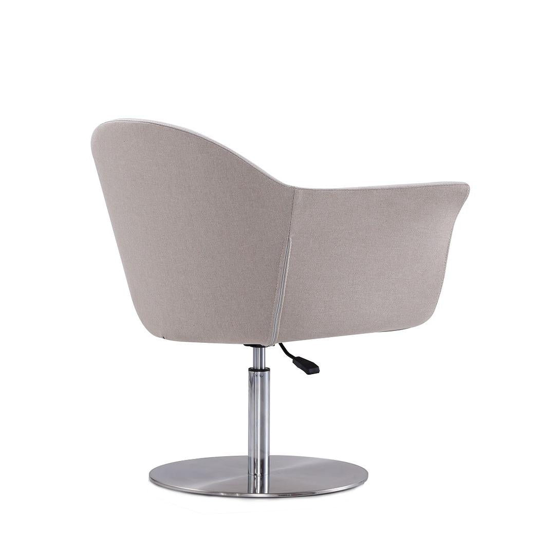 Manhattan Comfort Voyager Barley & Brushed Metal Woven Swivel Adjustable Accent Chair