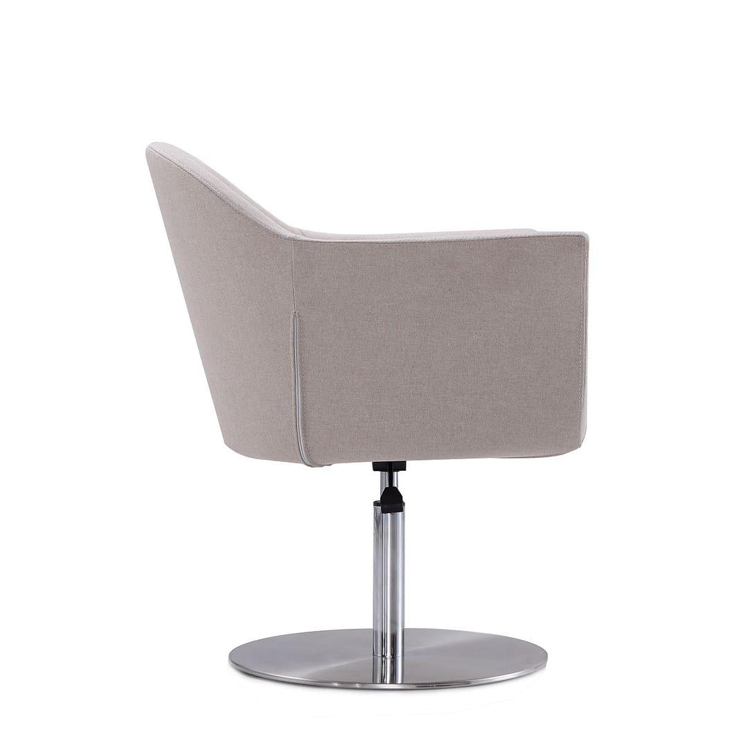 Manhattan Comfort Voyager Barley & Brushed Metal Woven Swivel Adjustable Accent Chair