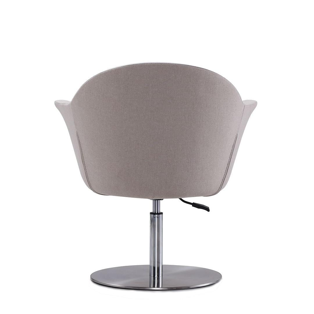Manhattan Comfort Voyager Barley & Brushed Metal Woven Swivel Adjustable Accent Chair