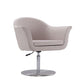 Manhattan Comfort Voyager Barley & Brushed Metal Woven Swivel Adjustable Accent Chair