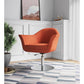 Manhattan Comfort Voyager Orange & Brushed Metal Woven Swivel Adjustable Accent Chair