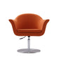 Manhattan Comfort Voyager Orange & Brushed Metal Woven Swivel Adjustable Accent Chair