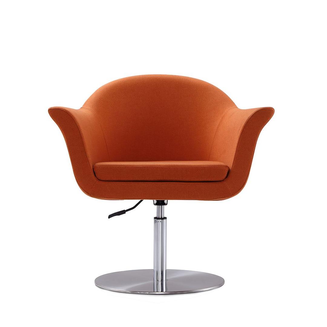 Manhattan Comfort Voyager Orange & Brushed Metal Woven Swivel Adjustable Accent Chair