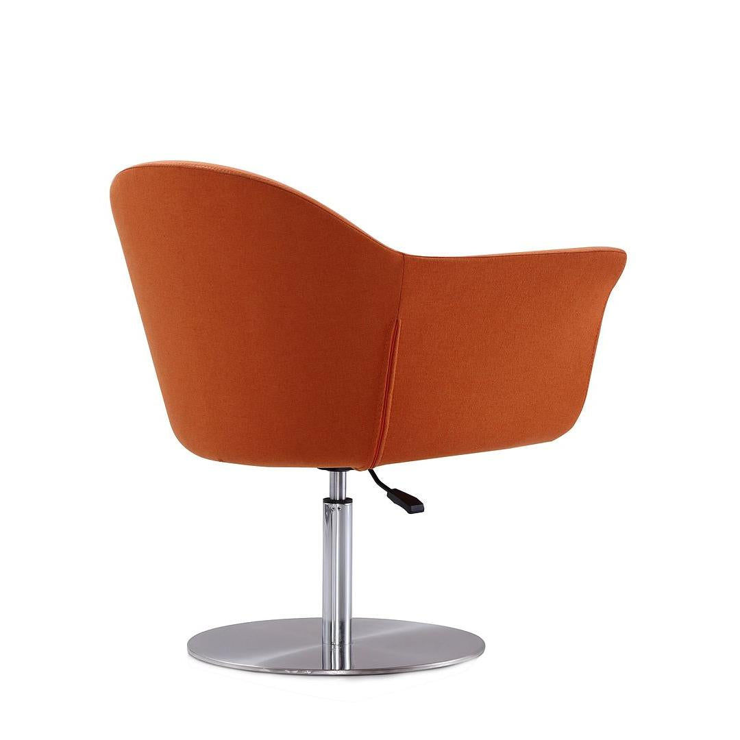 Manhattan Comfort Voyager Orange & Brushed Metal Woven Swivel Adjustable Accent Chair