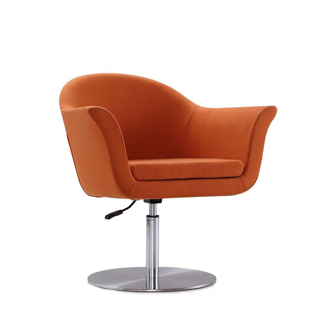 Manhattan Comfort Voyager Orange & Brushed Metal Woven Swivel Adjustable Accent Chair