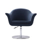 Manhattan Comfort Voyager Smokey Blue & Brushed Metal Woven Swivel Adjustable Accent Chair