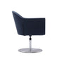 Manhattan Comfort Voyager Smokey Blue & Brushed Metal Woven Swivel Adjustable Accent Chair