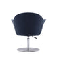 Manhattan Comfort Voyager Smokey Blue & Brushed Metal Woven Swivel Adjustable Accent Chair