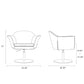 Manhattan Comfort Voyager Smokey Blue & Brushed Metal Woven Swivel Adjustable Accent Chair