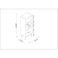 Manhattan Comfort Warren Mid-High Bookcase Cabinet 2.0 With 5 Shelves In White & Black Feet