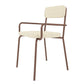 Manhattan Comfort Whythe PU Leather Dining Chair In Natural Linen & Corten
