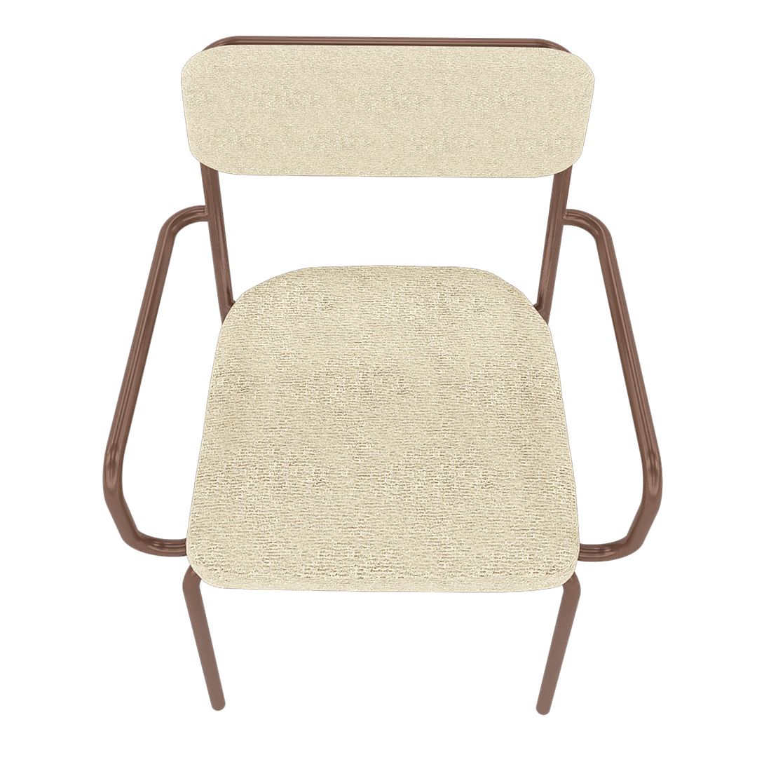 Manhattan Comfort Whythe PU Leather Dining Chair In Natural Linen & Corten