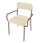 Manhattan Comfort Whythe PU Leather Dining Chair In Natural Linen & Corten