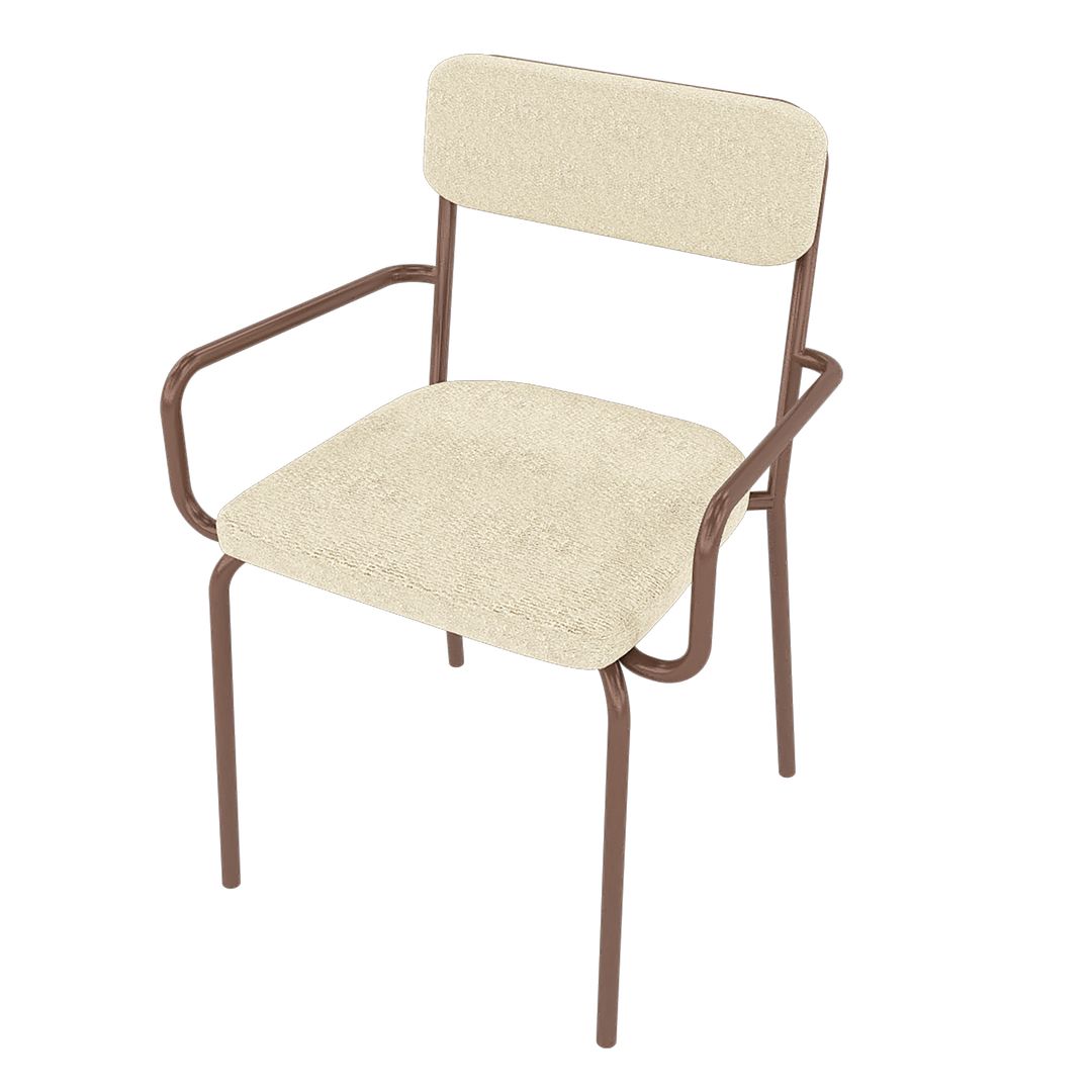 Manhattan Comfort Whythe PU Leather Dining Chair In Natural Linen & Corten
