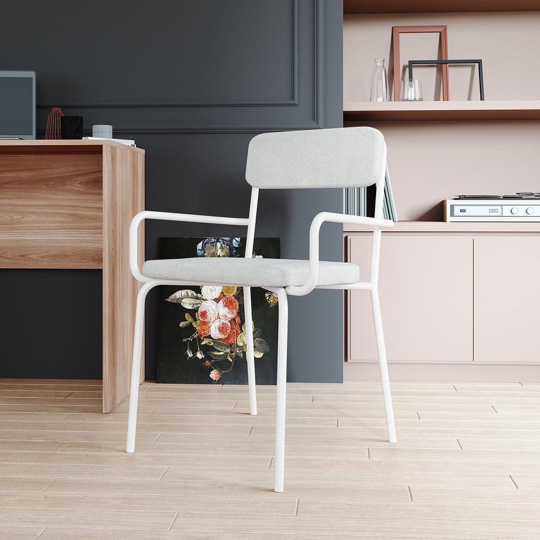 Manhattan Comfort Whythe PU Leather Dining Chair In White