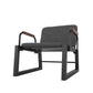 Manhattan Comfort Whythe PU Leather Low Accent Chair 1.0 In Black