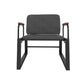Manhattan Comfort Whythe PU Leather Low Accent Chair 1.0 In Black